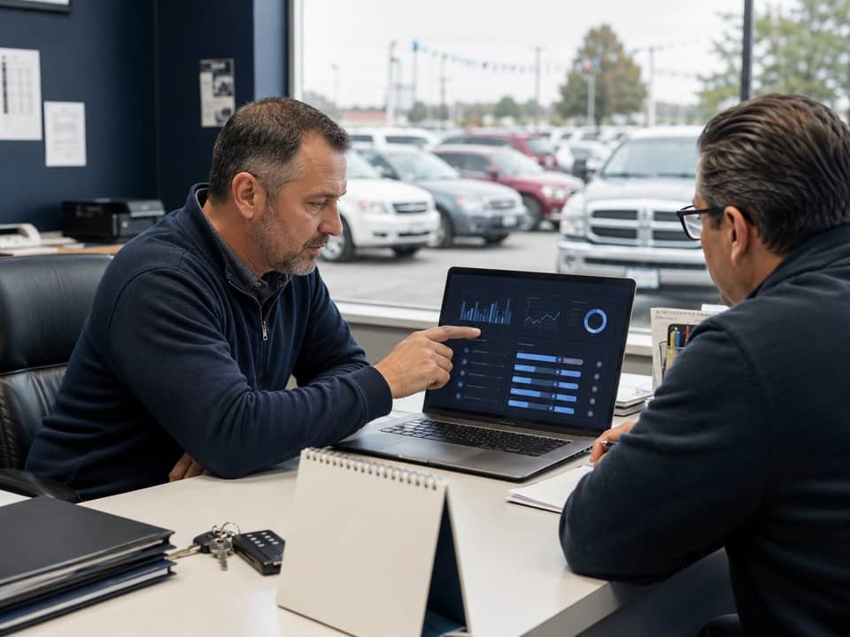 BHPH debt portfolio seller reviewing auto loan account performance