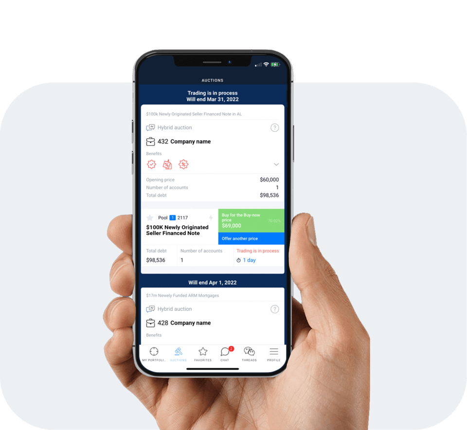 Debexpert debt trading mobile app